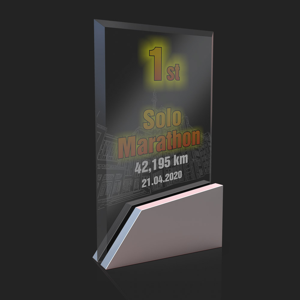 Приз скло з металом GL-7 Висота 17см