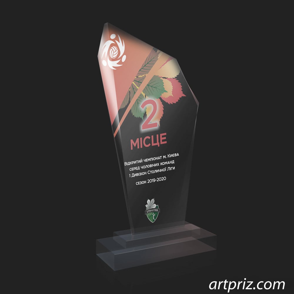 Нагорода скляна з волейболу GL-48 h25