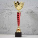 Кубок K5056В универсальный высокий кубок современного дизайна с жетоном D25мм h37см