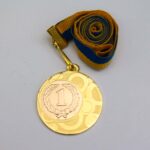 Медаль МА1140 Золото с лентой D40мм жетон Д25мм