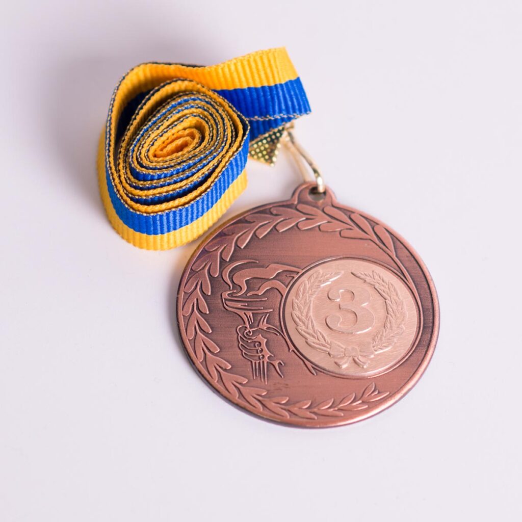 Медаль МА225 Бронза с лентой D50мм жетон Д25мм