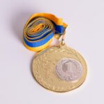 Медаль МА225 Золото зі стрічкою D50мм жетон Д25мм