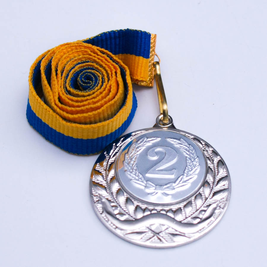 Медаль МА0540 Срібло зі стрічкою D40мм жетон Д25мм