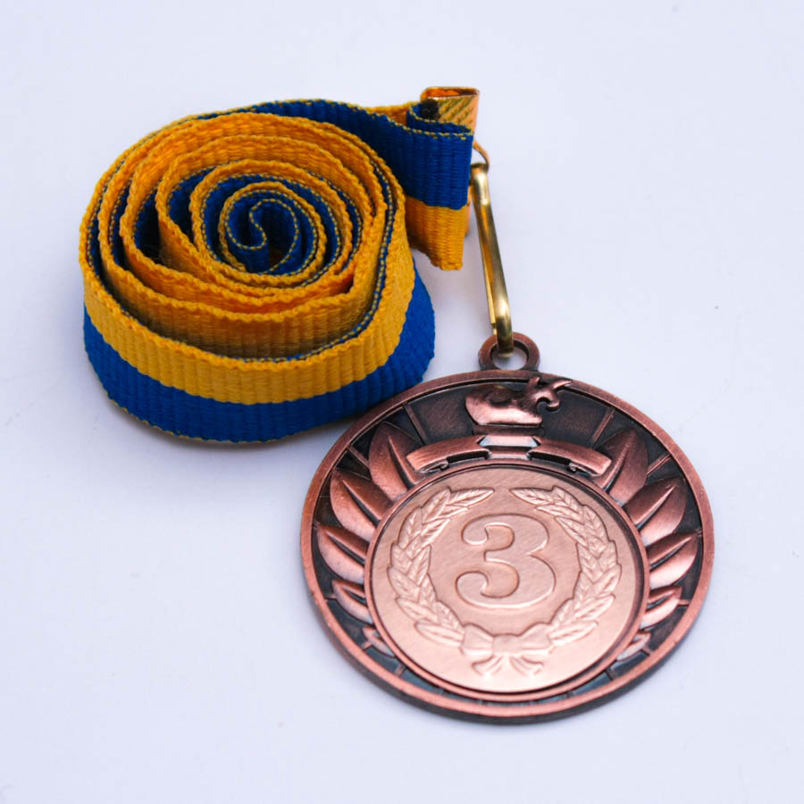 Медаль МА0940 Бронза зі стрічкою D40мм жетон Д25мм