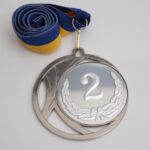 Медаль МА083 серебро с лентой D70мм жетон D50мм