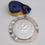 Медаль МА084 серебро с лентой D70мм жетон D50мм