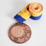 Медаль МА1745 Бронза с лентой D45мм жетон Д25мм