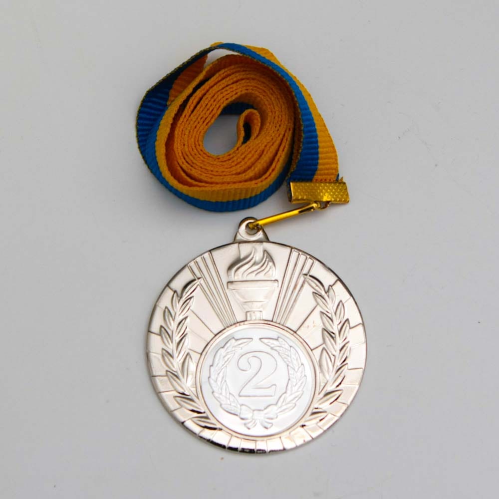 Медаль МА215 Серебро с лентой D50мм жетон Д25мм