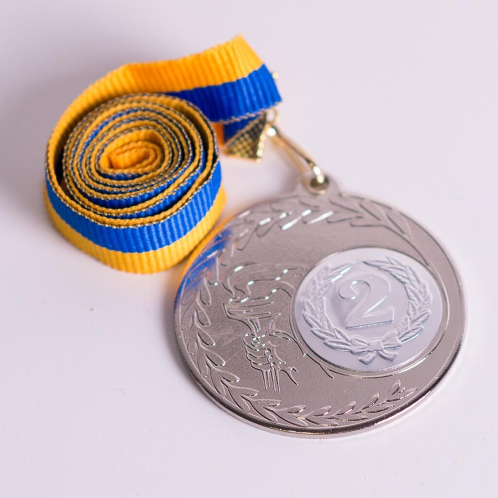 Медаль МА225 Серебро с лентой D50мм жетон Д25мм