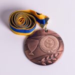 Медаль МА235 Бронза с лентой D50мм жетон Д25мм