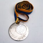 Медаль МА235 Серебро с лентой D50мм жетон Д25мм