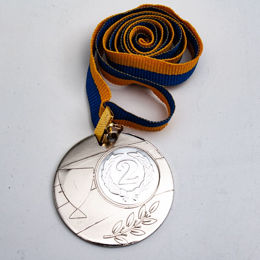 Медаль МА235 Серебро с лентой D50мм жетон Д25мм