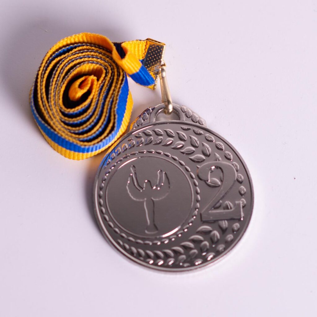 Медаль МА305 Серебро с лентой D50мм жетон Д25мм