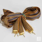 Украинская лента желтая с синим орнаментом для медалей 20 мм