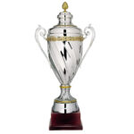 Кубок элитный металлический с крышкой КА501A Высота 83 см основа дерево