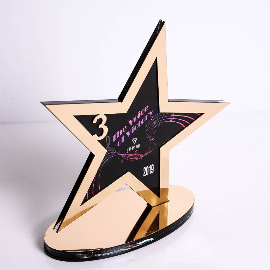 Нагорода з акрилового скла із зіркою VICTORY