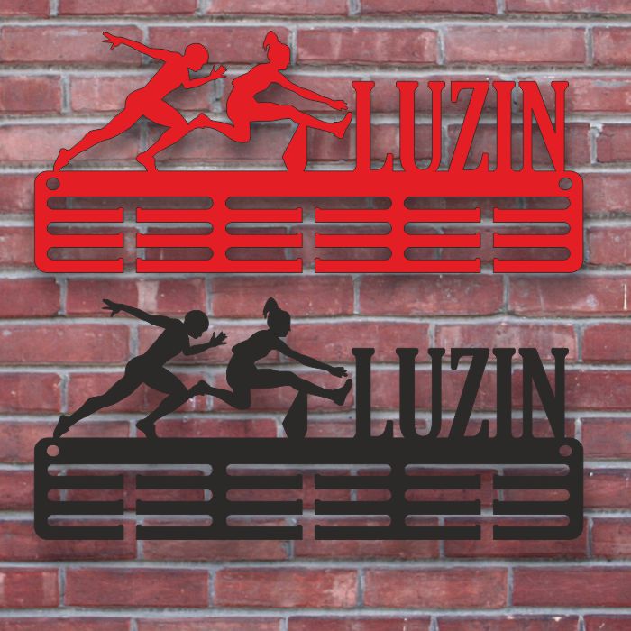 Медальниця легкоатлетична металева іменна на замовлення Розмір 50х22см MD26