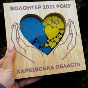 Диплом ВОЛОНТЕР года размер 18 * 18см DDAK18