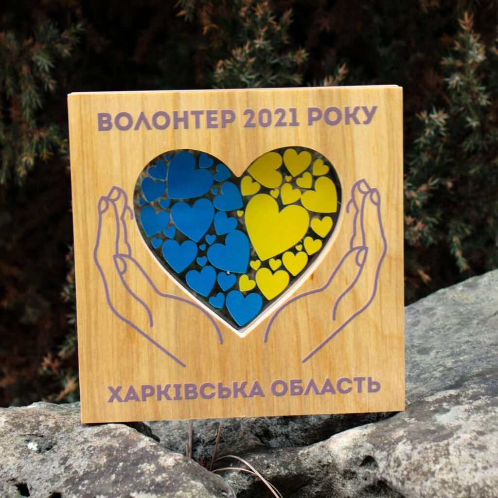 Диплом ВОЛОНТЕР года размер 18 * 18см DDAK18