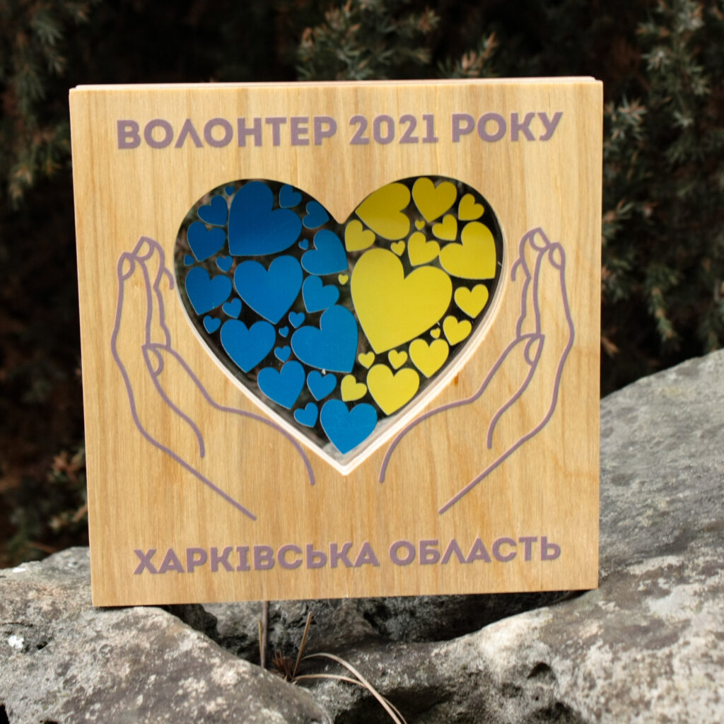 Диплом ВОЛОНТЕР года размер 18 * 18см DDAK18