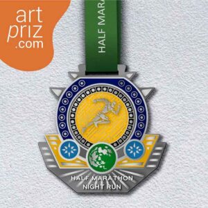 Медаль литая для марафона NIGHT RUN HALF MARATHON размер 100*100мм MLM100NR