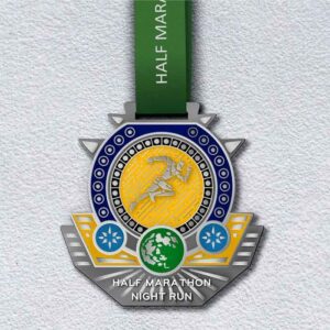 Медаль литая для марафона NIGHT RUN HALF MARATHON размер 100*100мм MLM100NR