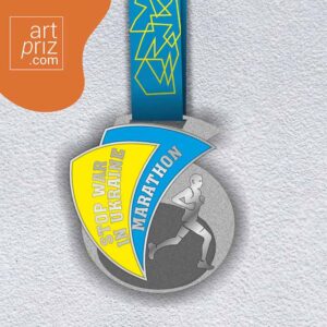 Медаль для марафона STOP WAR IN UKRAINE размер 90 * 80мм MLM95SWU