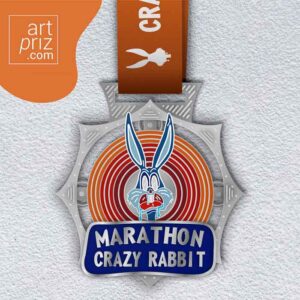 Медаль для марафона CRAZY Rabbit размер 76*70мм MLM70CR