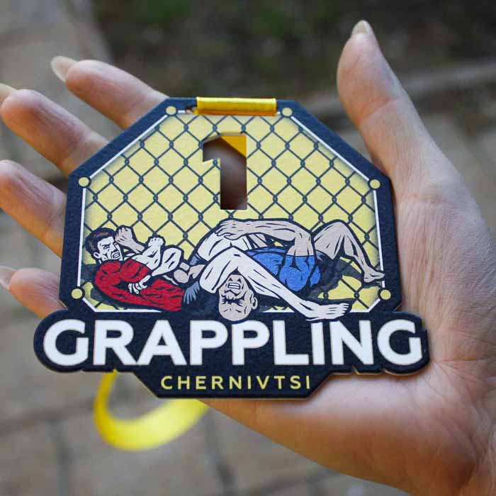 Медаль металлическая GRAPPLING Розмір 100*116мм MMG100