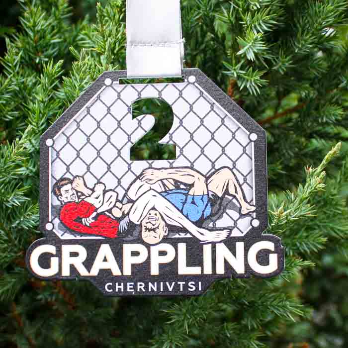 Медаль металлическая GRAPPLING Розмір 100*116мм MMG100