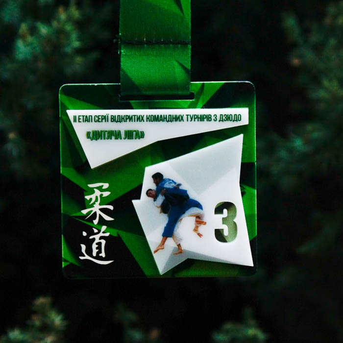 Медаль детская лига ДЗЮДО размер 70х70мм MMAK70