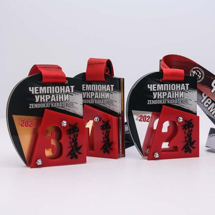 Медаль акрилова композитна ЧУ ZENDOKAI