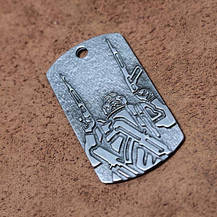 Литий жетон військовий Генокод нації 28x51mm MGMVP
