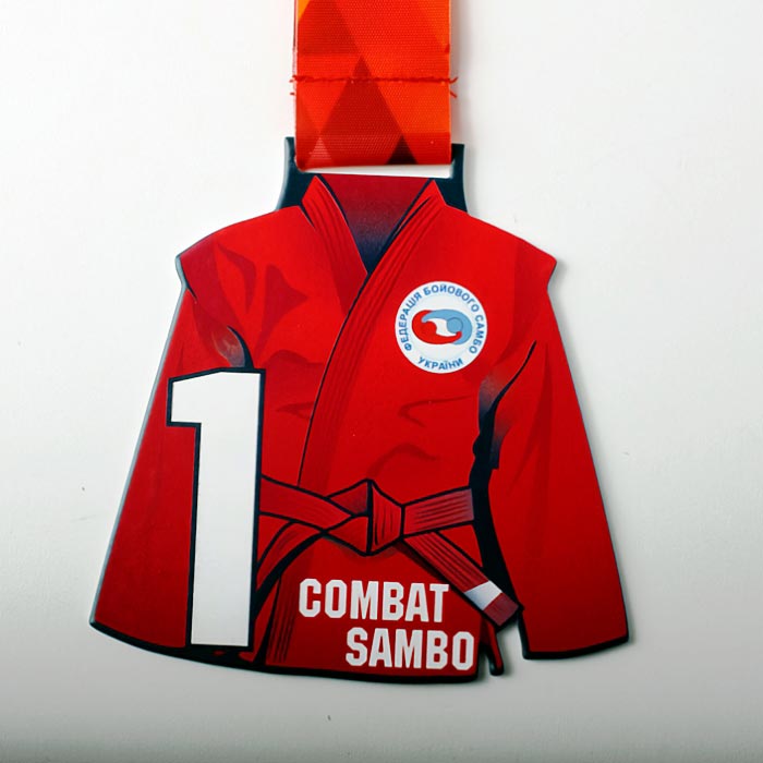 Медаль металева індівідуальна для Самбо 100x98мм АРТПРИЗ MIMS100