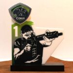 Індивідуальна акрилова нагорода зі стрільби Влучний постріл Розмір 17х13,5см IANVP17