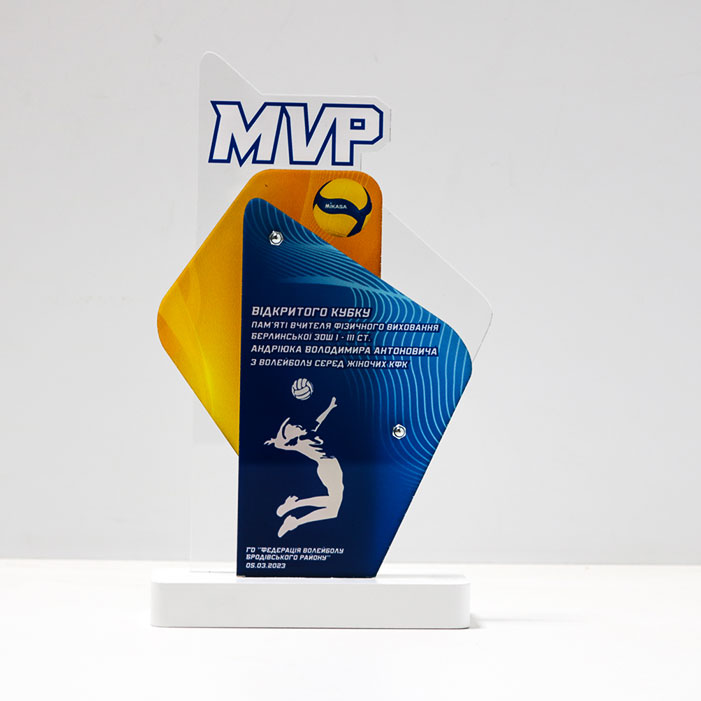 Нагорода з Волейболу акрилова 13х23см АРТПРИЗ NVA1323