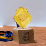 Медаль МА0160GL Золото с лентой Размер 70х60мм Жетон Д25мм