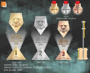 Кубок нагорода з міні-футболу KITSMAN CUP 2023 30x14см АРТПРИЗ 740N23