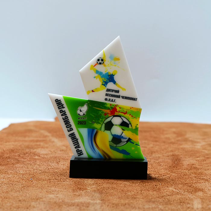 Нагорода з Футболу КРАЩИЙ БОМБАРДИР ДИТЯЧИЙ ЧЕМПІОНАТ Ф.Л.А.Г. 11x15см 1018KB3