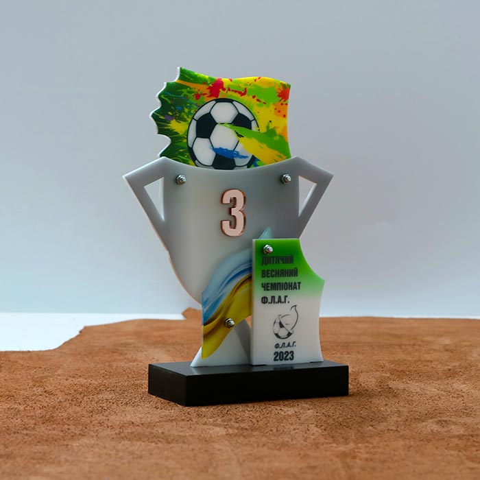 Приз Кубок з Футболу за 3 місце ДИТЯЧИЙ ВЕСНЯНИЙ ЧЕМПІОНАТ Ф.Л.А.Г. 14x20см АРТПРИЗ 1018NB3