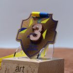 Медаль металлическая в форме щита за третье место Бронза в национальном стиле 75Х75ММ АРТПРИЗ 1048MB3