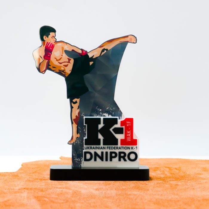 Нагорода акрилова для змагань K-1 OPEN DNIPRPO 25x17см АРТПРИЗ 1083NK3