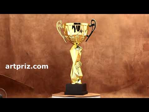 Кубок 5060А для нагородження велика чаша з ручками дерев'яна основа h43см