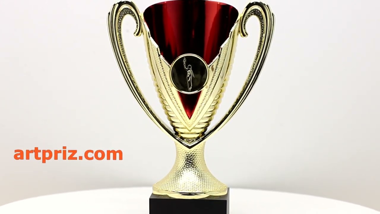 Кубок нагородний бордо 16см з місцем під жетон 25мм KB1625