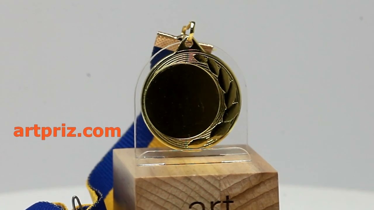 Медаль МА1135 Золото зі стрічкою D35мм жетон Д25мм