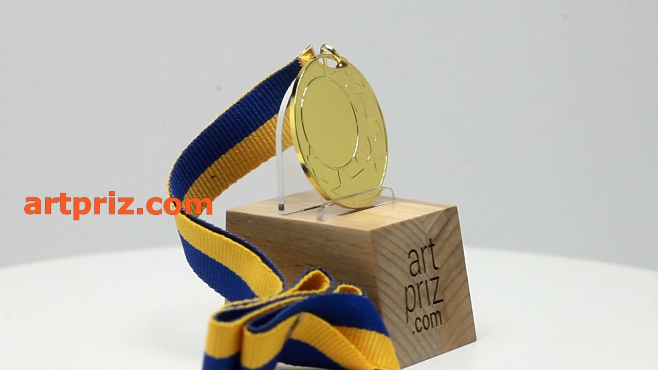 Медаль МА1745 Золото зі стрічкою D45мм жетон Д25мм