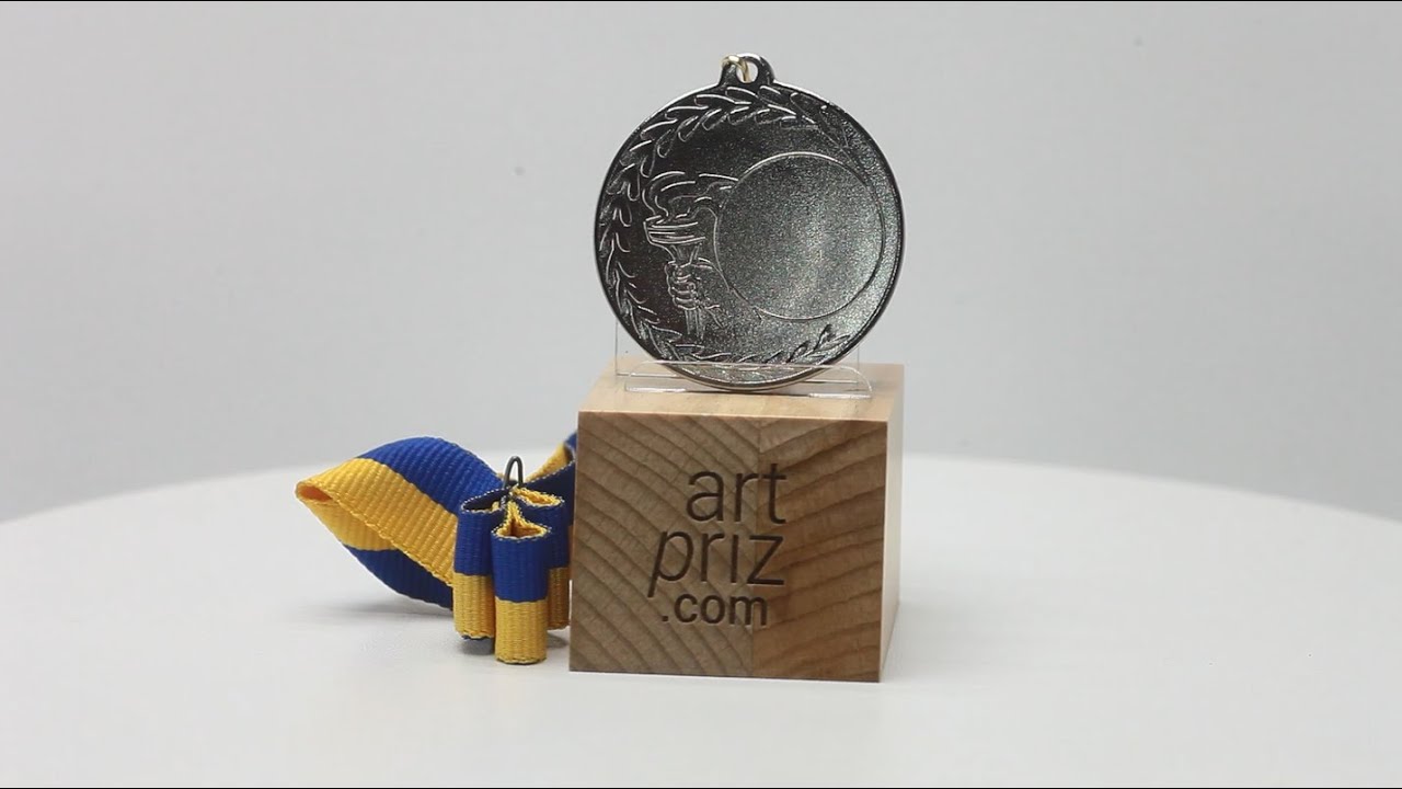 Медаль МА225 Срібло зі стрічкою D50мм жетон Д25мм