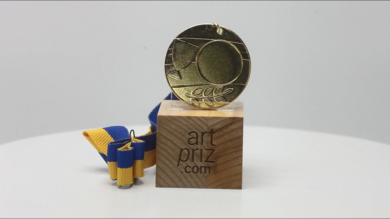 Медаль МА235 Золото зі стрічкою D50мм жетон Д25мм