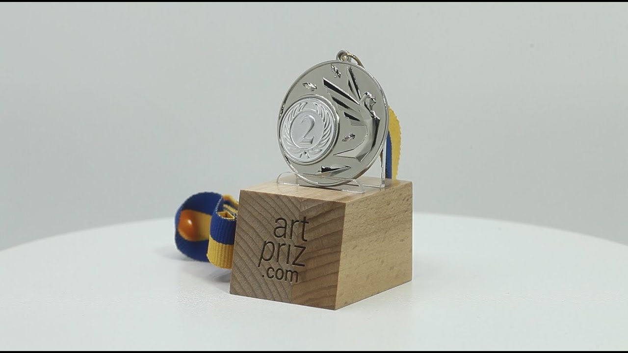 Медаль МА5011 Срібло зі стрічкою D50мм та жетоном D25