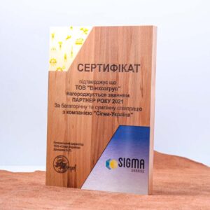 Диплом-сертифікат ПАРТНЕР РОКУ Розмір 30*21см DPR30